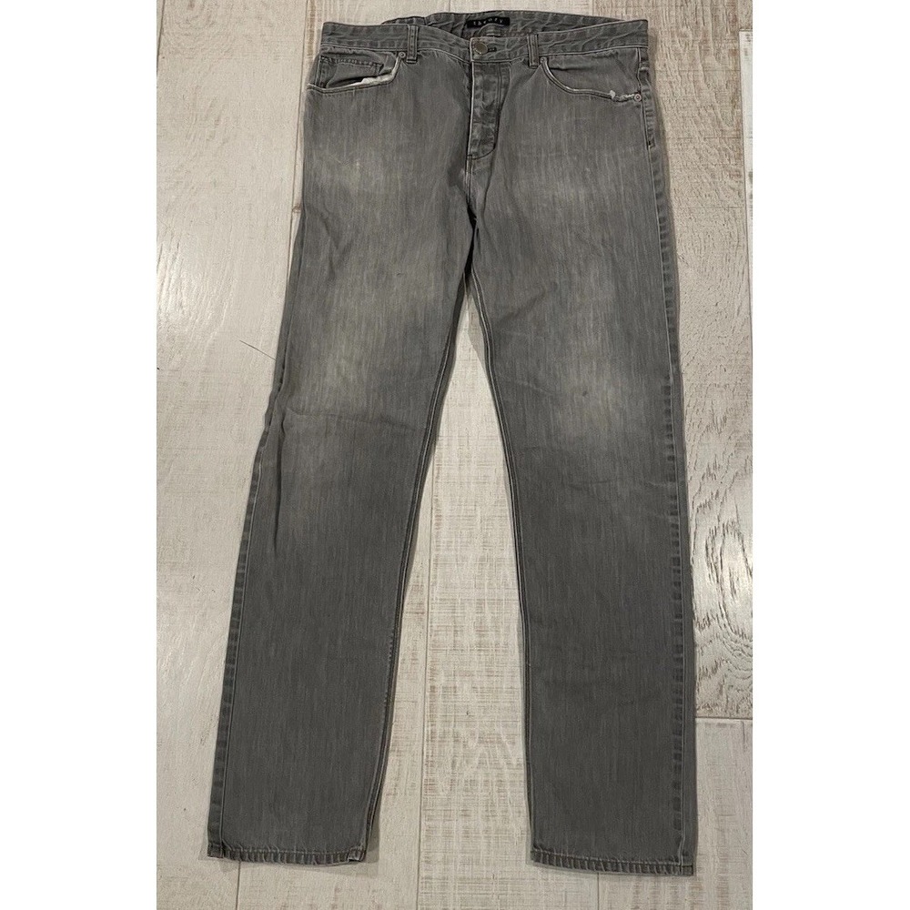 Theory‎ Men's Raffi Slim Fit Jeans 34X31 Gray Wash Button Fly Denim USA
